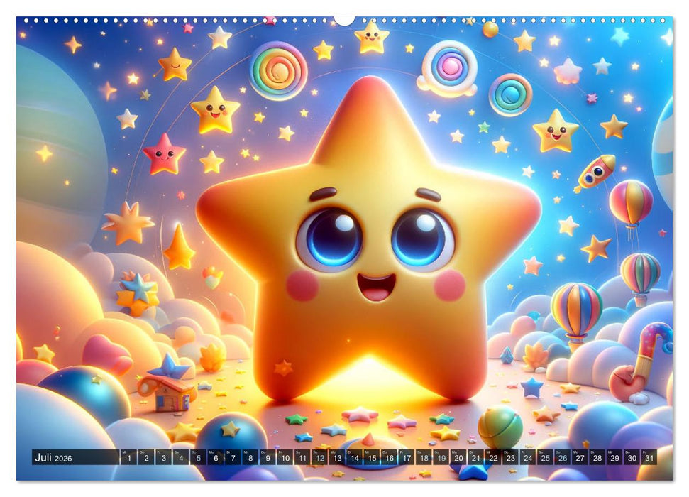 Himmelsfunken: Der kleine Stern und seine Reisen (CALVENDO Premium Wandkalender 2026)
