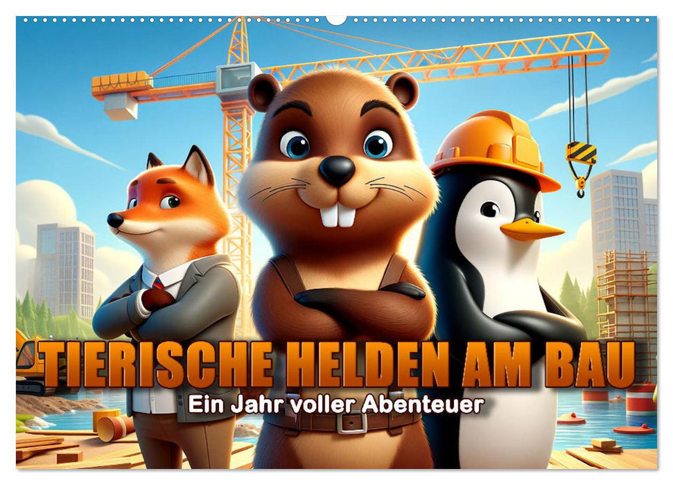 Tierische Helden am Bau: Ein Jahr voller Abenteuer (CALVENDO Wandkalender 2026)