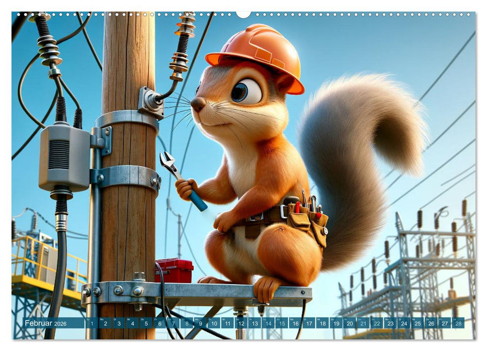 Tierische Helden am Bau: Ein Jahr voller Abenteuer (CALVENDO Wandkalender 2026)