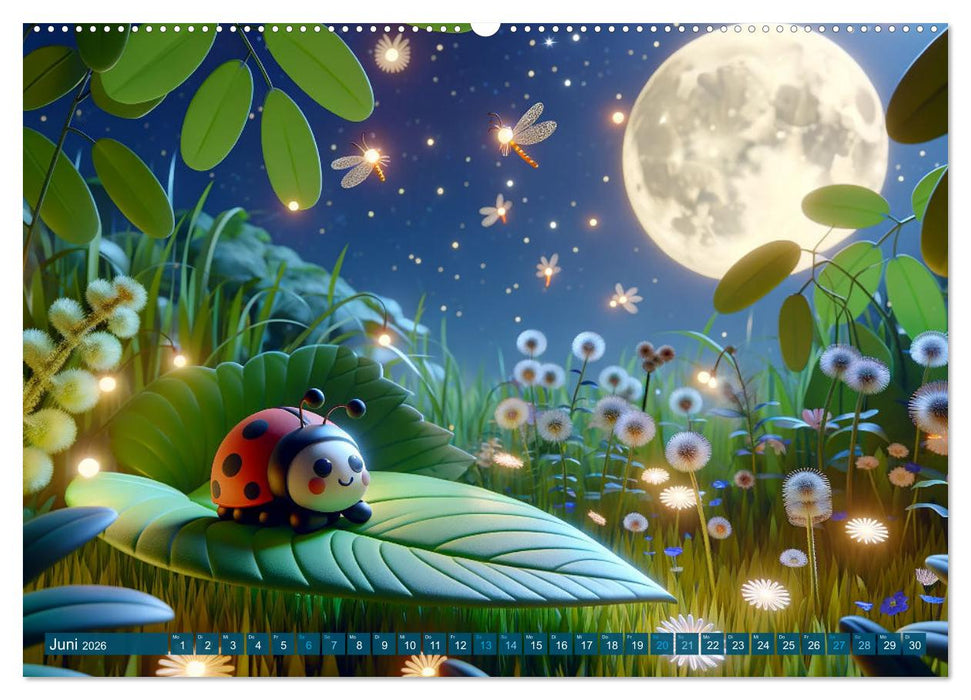 Kleine Käfer, große Abenteuer: Ein Jahreskalender für Kinder (CALVENDO Wandkalender 2026)