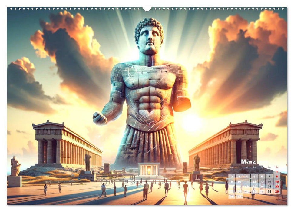 Weltwunder: Antike und neue: Visualisiert durch Moderne KI-Kunst (CALVENDO Premium Wandkalender 2026)