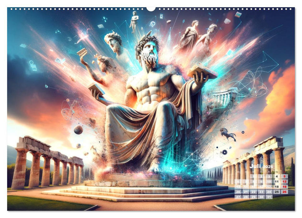 Weltwunder: Antike und neue: Visualisiert durch Moderne KI-Kunst (CALVENDO Premium Wandkalender 2026)