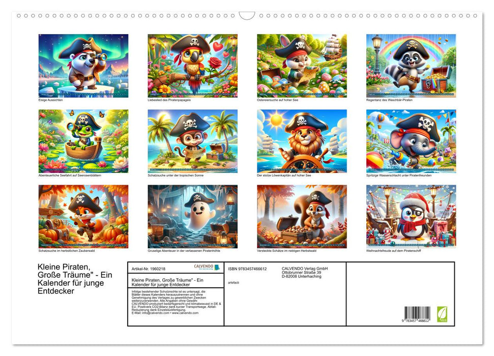 Kleine Piraten, Große Träume" - Ein Kalender für junge Entdecker (CALVENDO Wandkalender 2026)