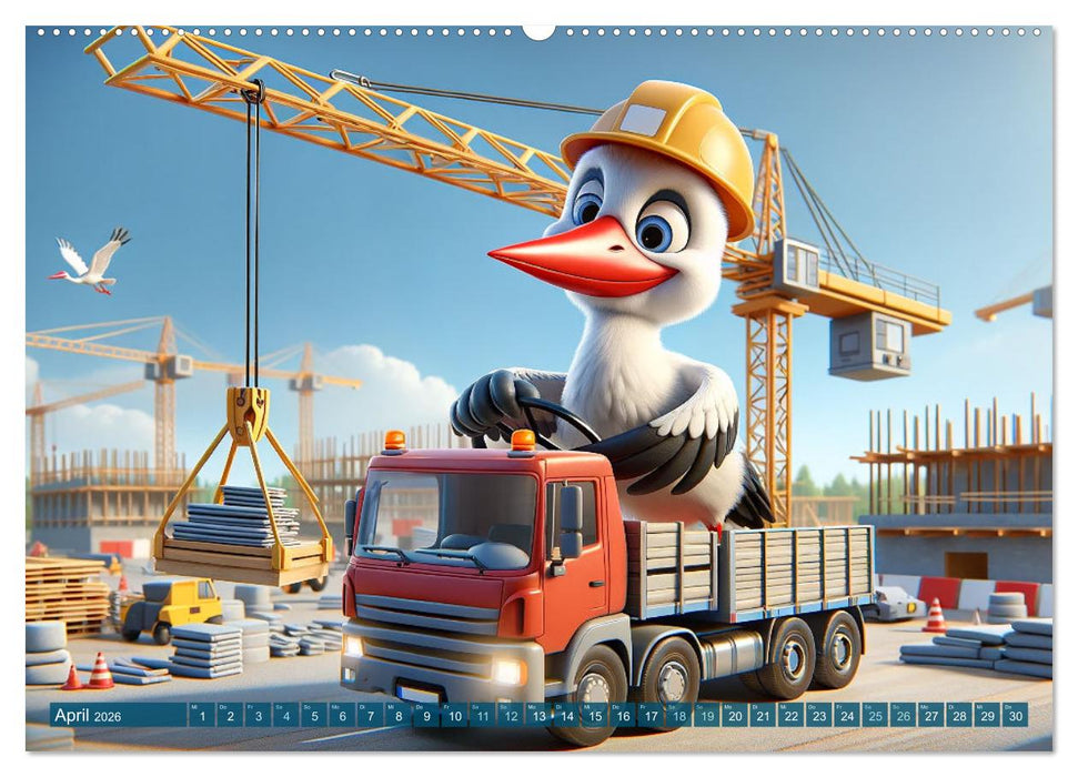 Tierische Helden am Bau: Ein Jahr voller Abenteuer (CALVENDO Premium Wandkalender 2026)