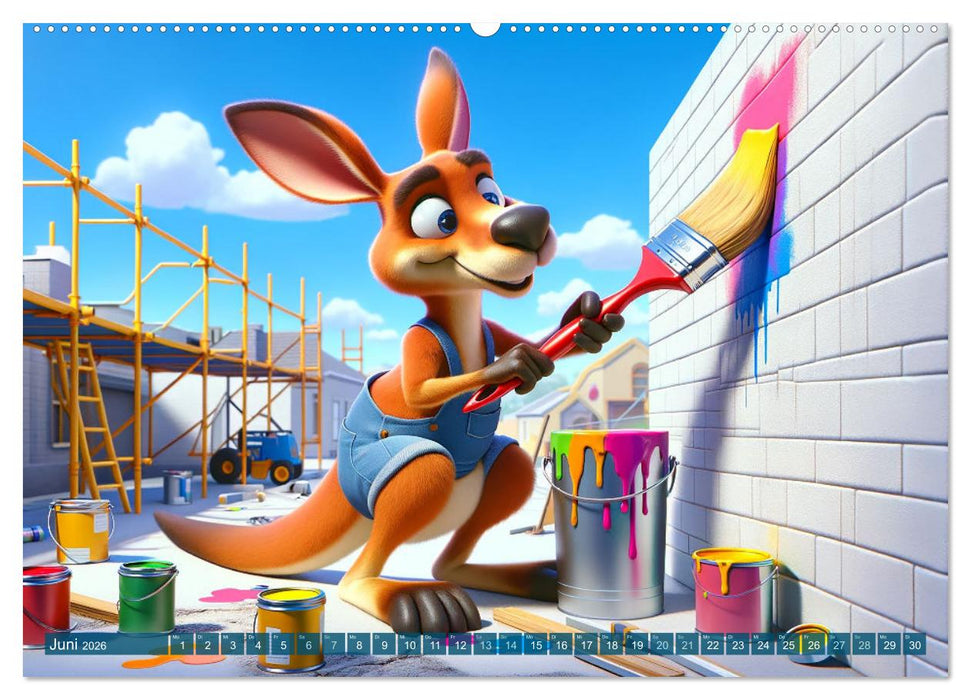 Tierische Helden am Bau: Ein Jahr voller Abenteuer (CALVENDO Premium Wandkalender 2026)