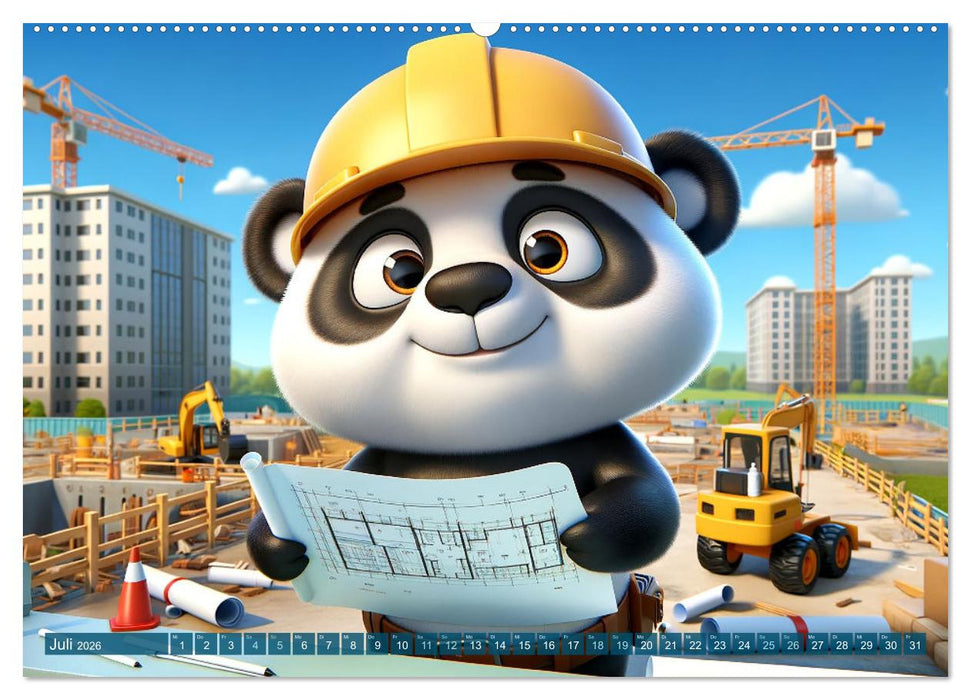 Tierische Helden am Bau: Ein Jahr voller Abenteuer (CALVENDO Premium Wandkalender 2026)