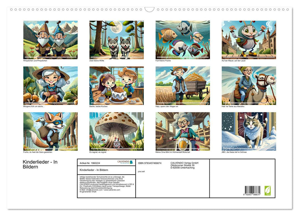 Kinderlieder - In Bildern (CALVENDO Wandkalender 2026)