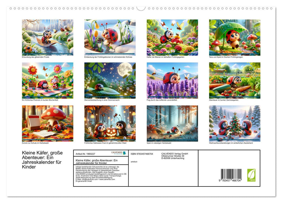 Kleine Käfer, große Abenteuer: Ein Jahreskalender für Kinder (CALVENDO Premium Wandkalender 2026)