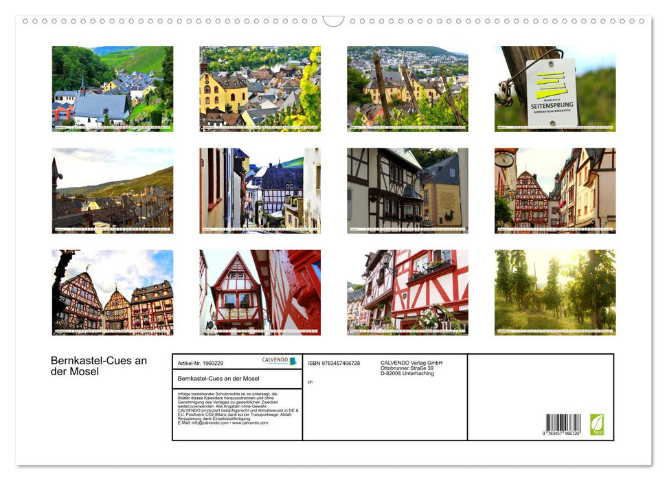 Bernkastel-Cues an der Mosel (CALVENDO Wandkalender 2026)