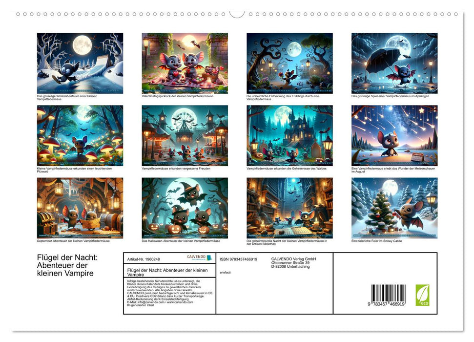 Flügel der Nacht: Abenteuer der kleinen Vampire (CALVENDO Premium Wandkalender 2026)