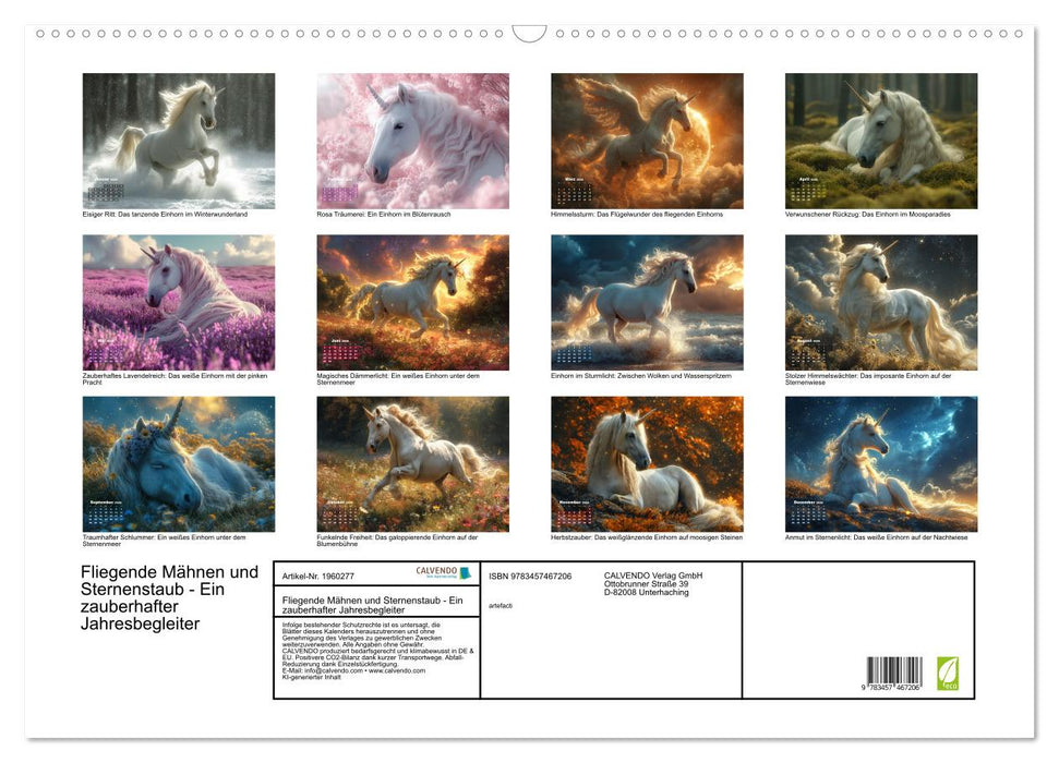 Fliegende Mähnen und Sternenstaub - Ein zauberhafter Jahresbegleiter (CALVENDO Wandkalender 2026)