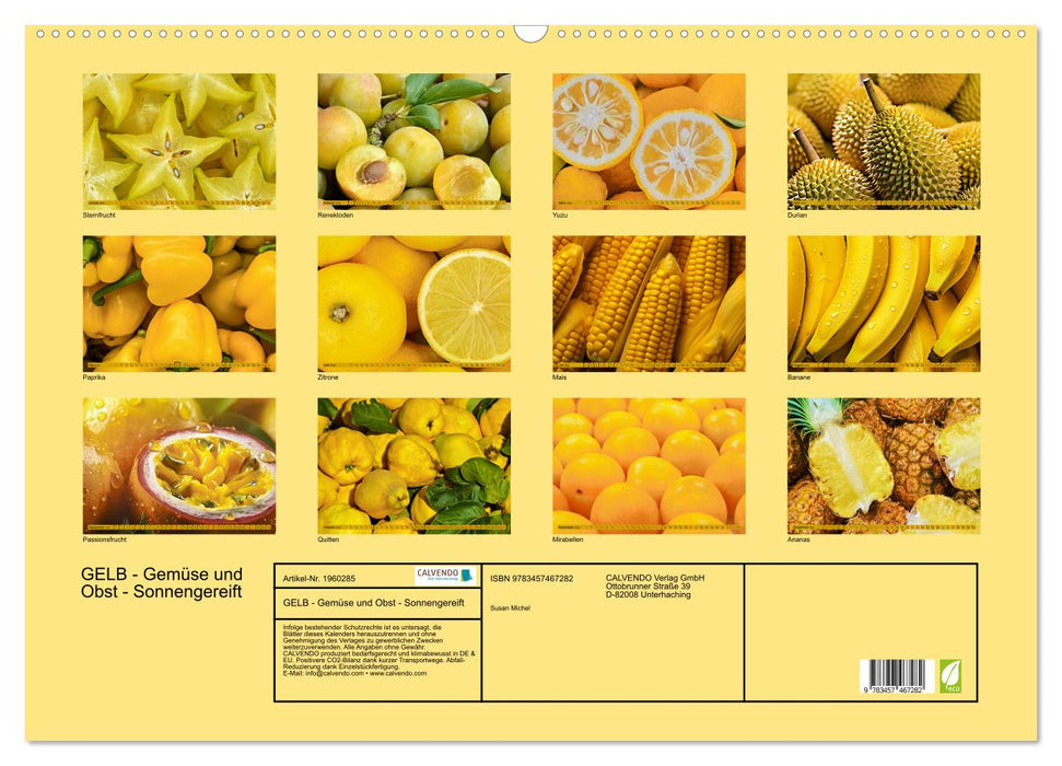 GELB - Gemüse und Obst - Sonnengereift (CALVENDO Wandkalender 2026)