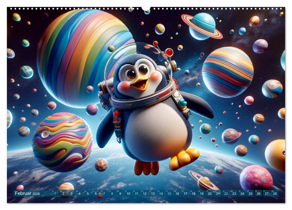 Tierische Raumfahrer: Durch das Universum mit Fell und Feder (CALVENDO Premium Wandkalender 2026)