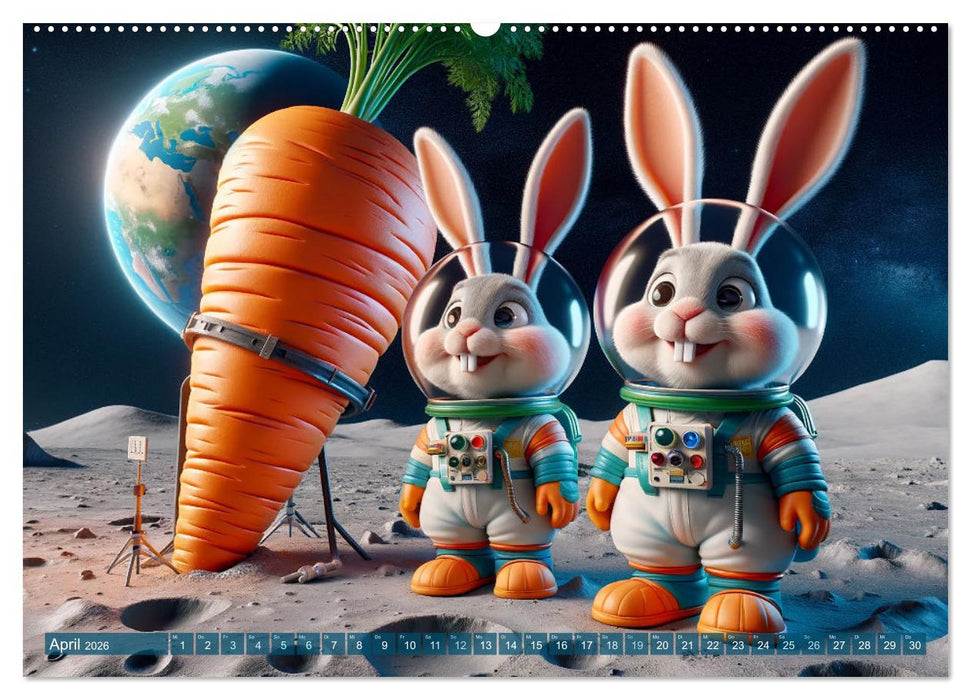 Tierische Raumfahrer: Durch das Universum mit Fell und Feder (CALVENDO Premium Wandkalender 2026)