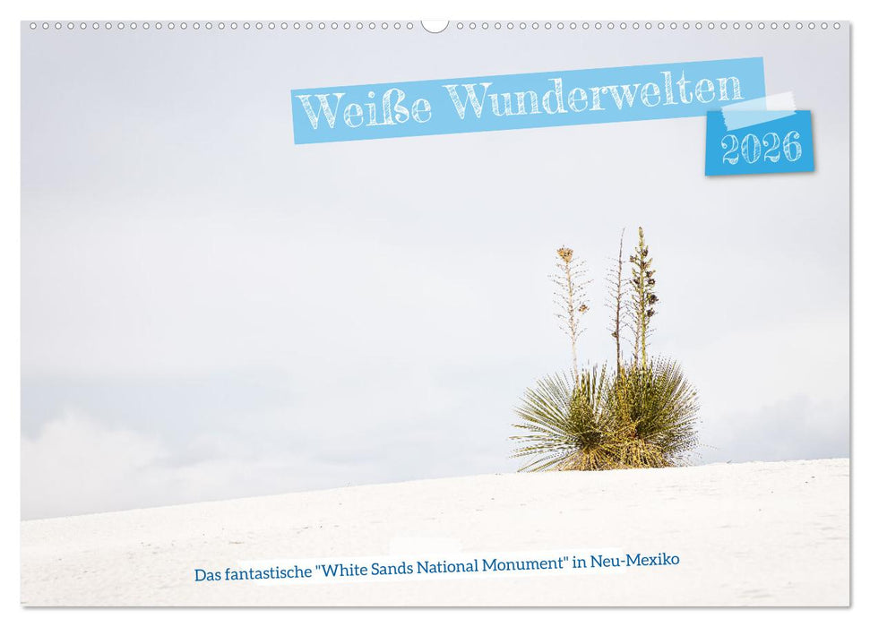 Weiße Wunderwelten - White Sands National Monument (CALVENDO Wandkalender 2026)