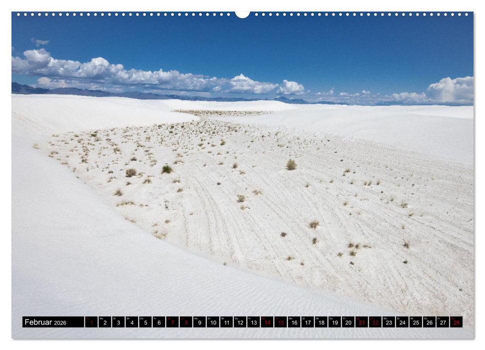 Weiße Wunderwelten - White Sands National Monument (CALVENDO Wandkalender 2026)