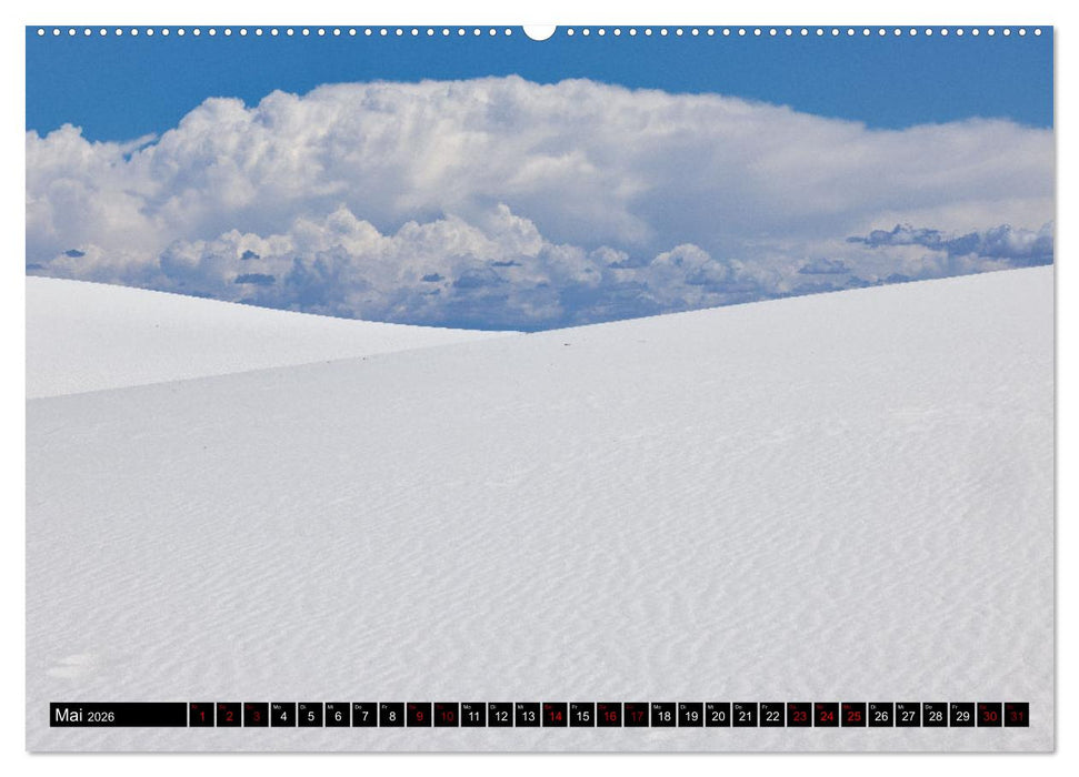 Weiße Wunderwelten - White Sands National Monument (CALVENDO Wandkalender 2026)