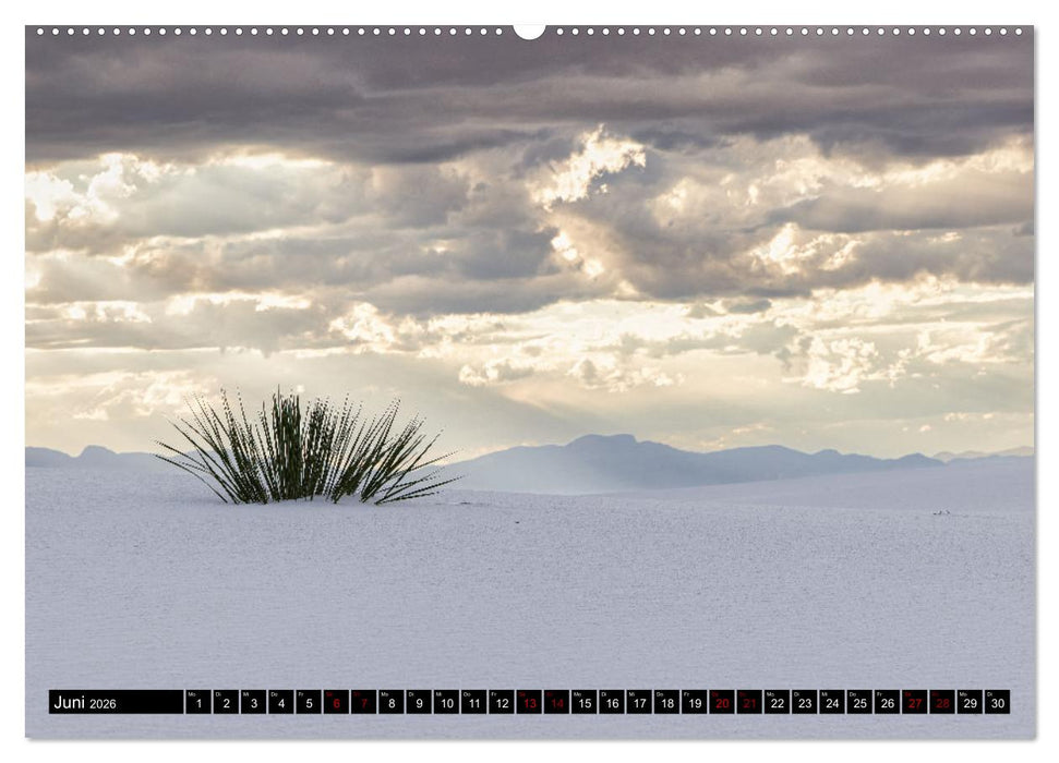 Weiße Wunderwelten - White Sands National Monument (CALVENDO Wandkalender 2026)