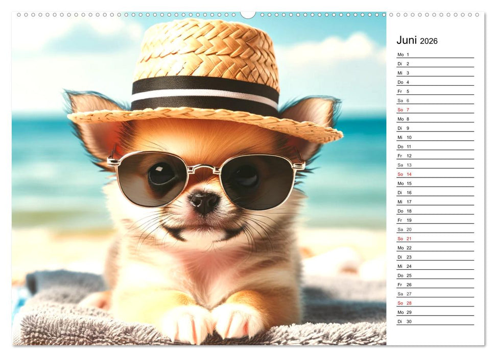 Hundewelpen zum Verlieben - KI Illustrationen (CALVENDO Wandkalender 2026)