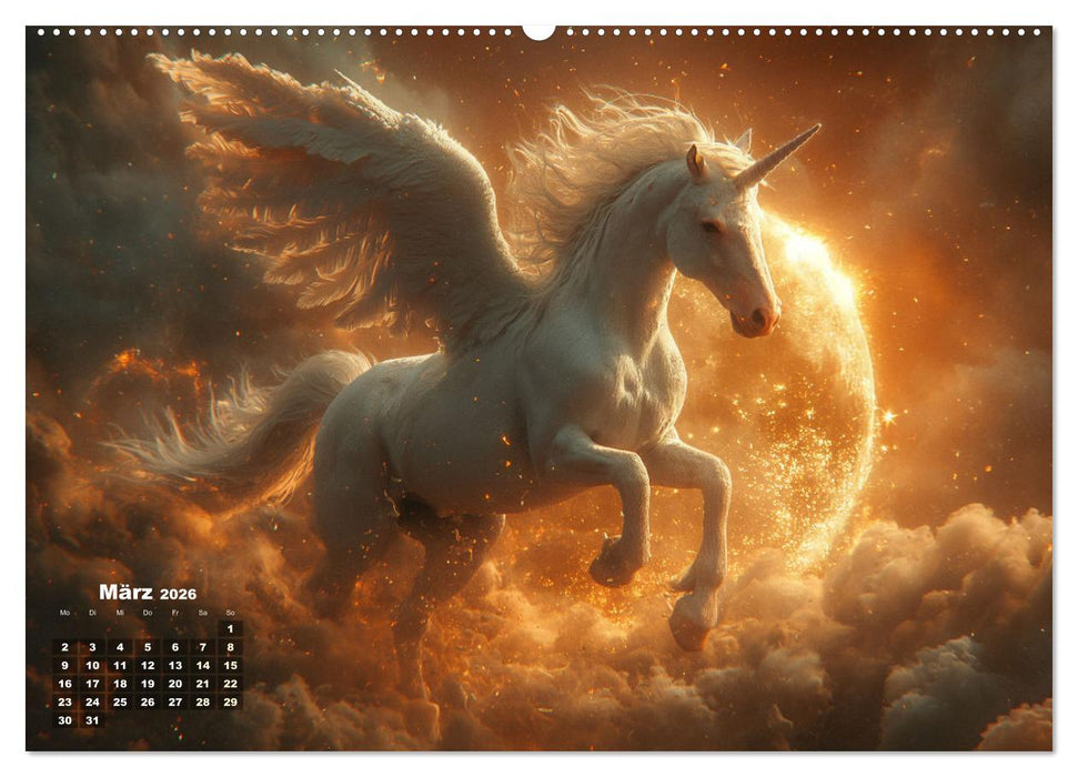 Fliegende Mähnen und Sternenstaub - Ein zauberhafter Jahresbegleiter (CALVENDO Premium Wandkalender 2026)