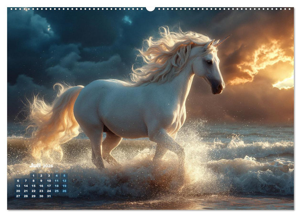 Fliegende Mähnen und Sternenstaub - Ein zauberhafter Jahresbegleiter (CALVENDO Premium Wandkalender 2026)