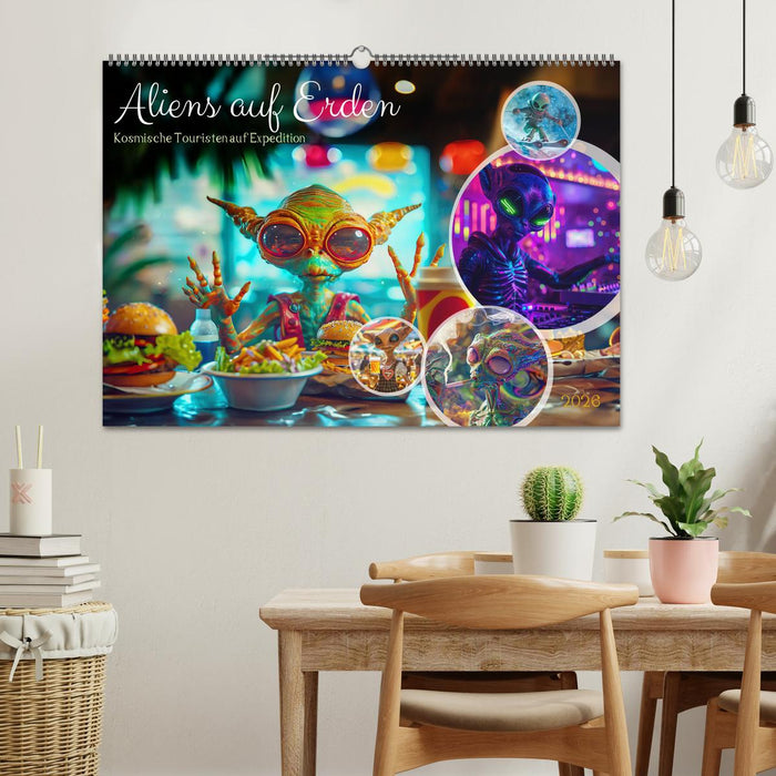 Aliens auf Erden - Kosmische Touristen auf Expedition (CALVENDO Wandkalender 2026)