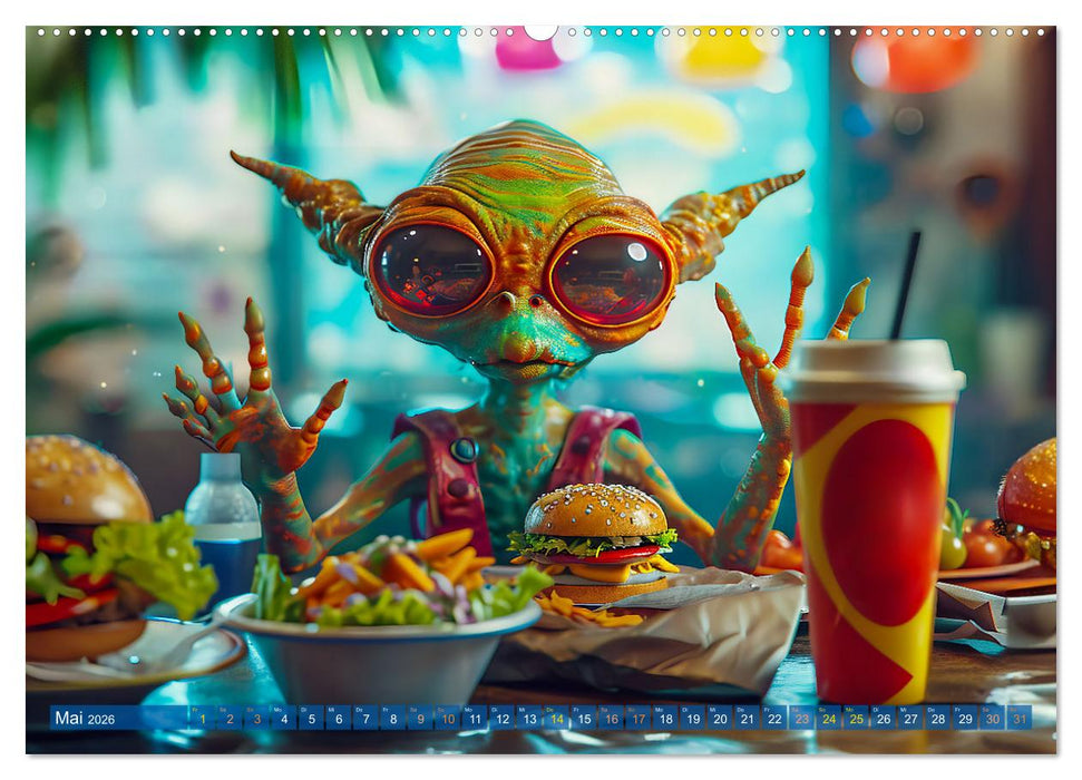 Aliens auf Erden - Kosmische Touristen auf Expedition (CALVENDO Wandkalender 2026)