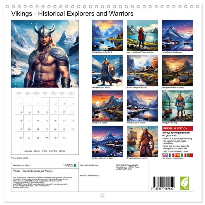 Vikings - Historical Explorers and Warriors (CALVENDO Monthly Calendar 2026)