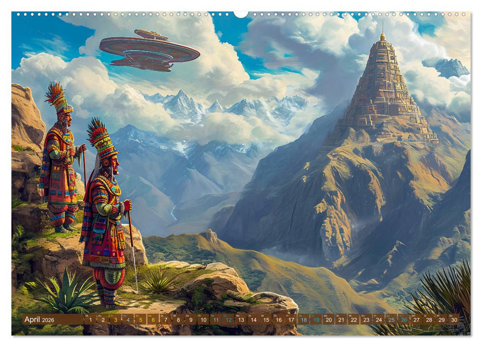 Sternenkrieger - Science Fiction Visionen der Maya und Azteken (CALVENDO Wandkalender 2026)