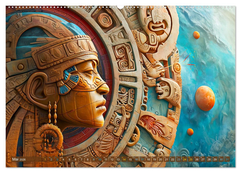 Sternenkrieger - Science Fiction Visionen der Maya und Azteken (CALVENDO Wandkalender 2026)