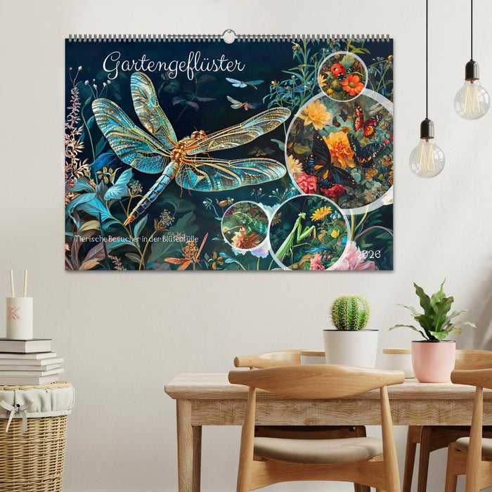 Gartengeflüster - Tierische Besucher in der Blütenfülle (CALVENDO Wandkalender 2026)