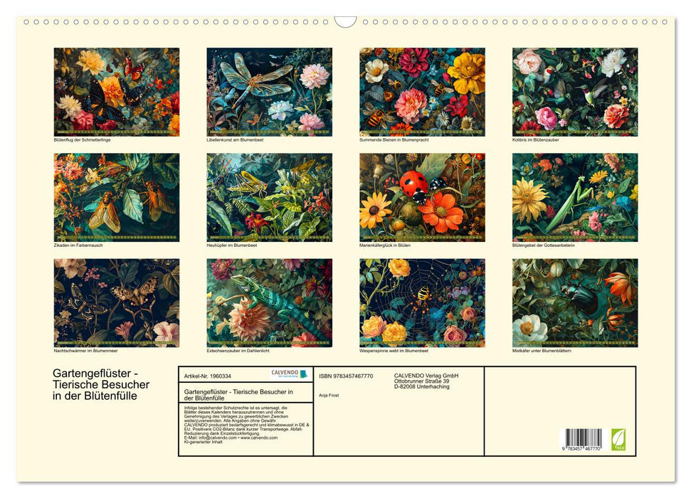 Gartengeflüster - Tierische Besucher in der Blütenfülle (CALVENDO Wandkalender 2026)
