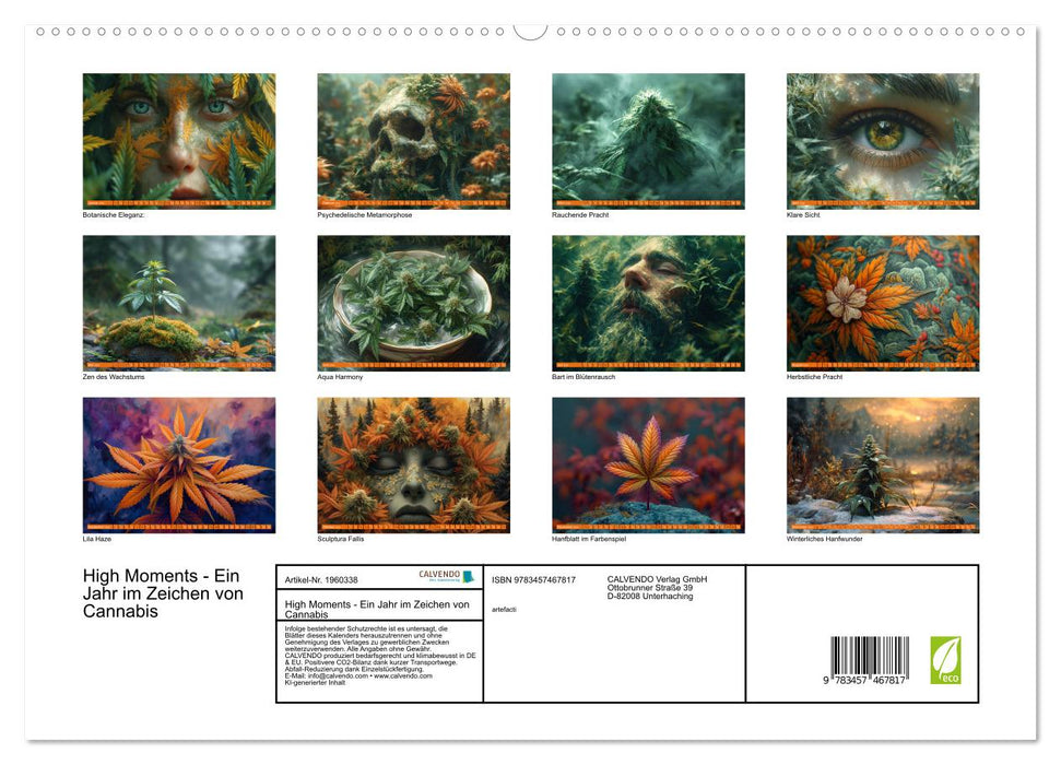 High Moments - Ein Jahr im Zeichen von Cannabis (CALVENDO Premium Wandkalender 2026)