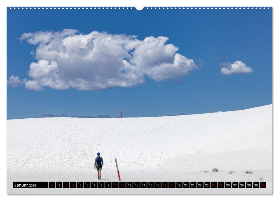 Weiße Wunderwelten - White Sands National Monument (CALVENDO Premium Wandkalender 2026)