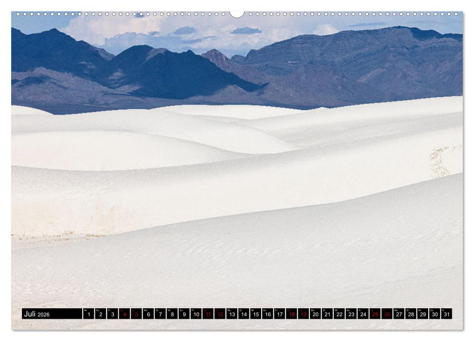 Weiße Wunderwelten - White Sands National Monument (CALVENDO Premium Wandkalender 2026)