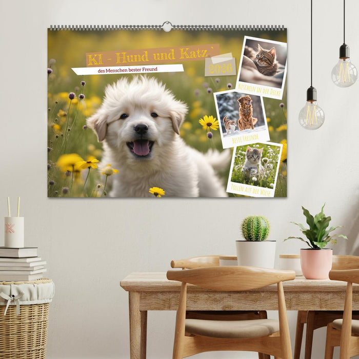 KI - Hund und Katz `des Menschen bester Freund (CALVENDO Wandkalender 2026)