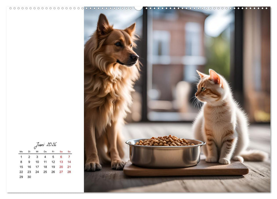 KI - Hund und Katz `des Menschen bester Freund (CALVENDO Wandkalender 2026)
