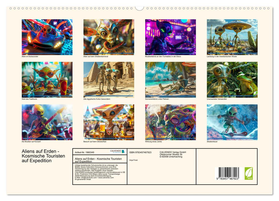 Aliens auf Erden - Kosmische Touristen auf Expedition (CALVENDO Premium Wandkalender 2026)