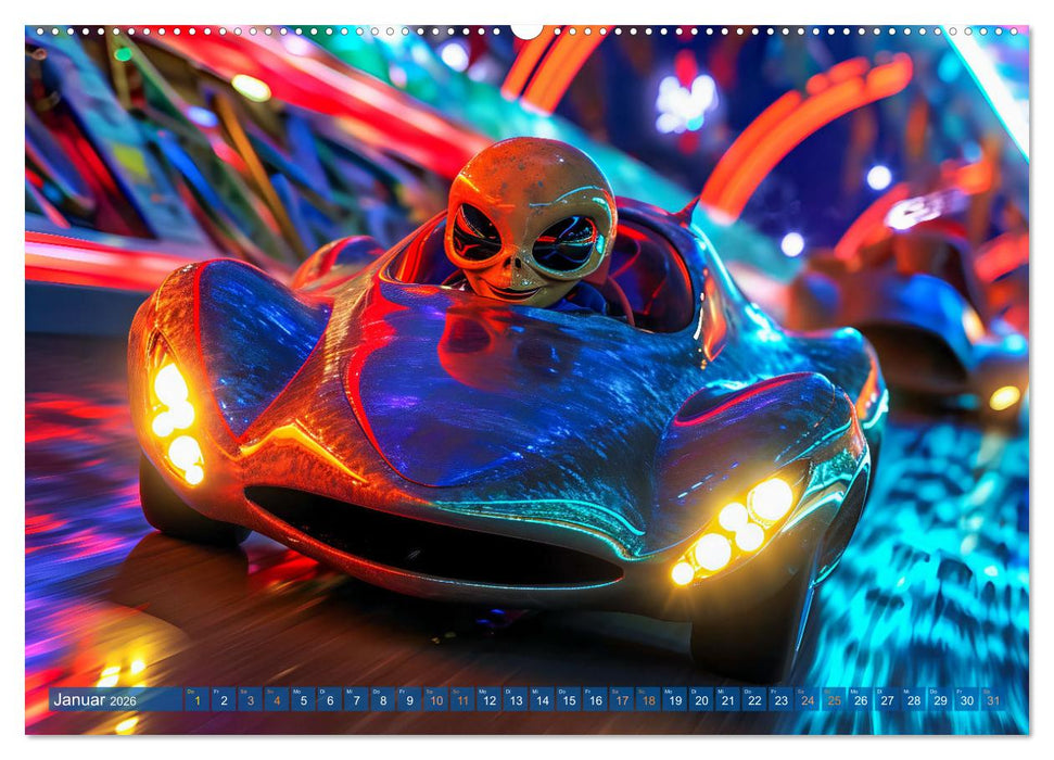 Aliens auf Erden - Kosmische Touristen auf Expedition (CALVENDO Premium Wandkalender 2026)