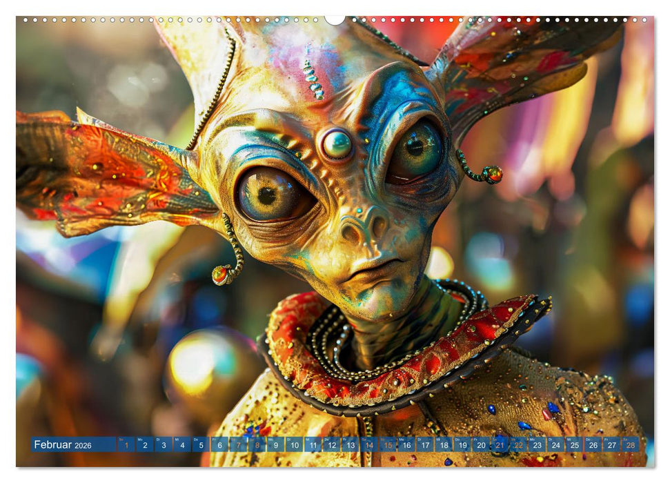 Aliens auf Erden - Kosmische Touristen auf Expedition (CALVENDO Premium Wandkalender 2026)