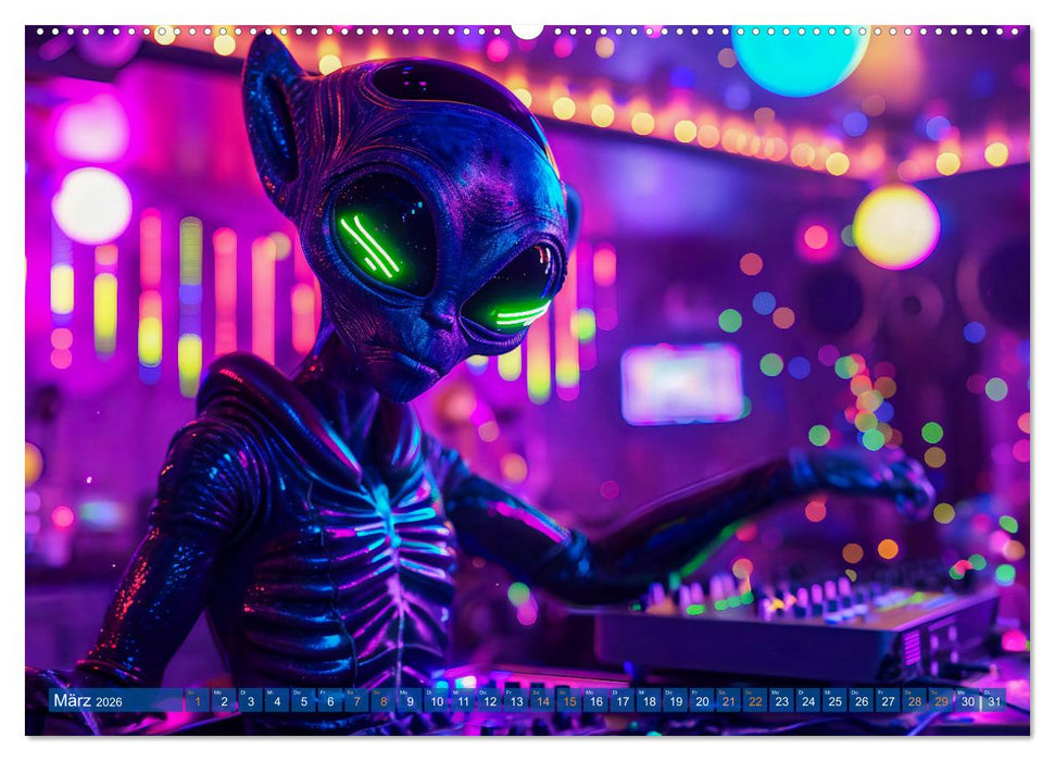 Aliens auf Erden - Kosmische Touristen auf Expedition (CALVENDO Premium Wandkalender 2026)