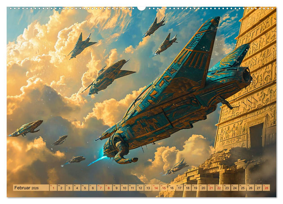 Ägyptische Prä-Astronautik - Science Fiction Götter im All (CALVENDO Wandkalender 2026)