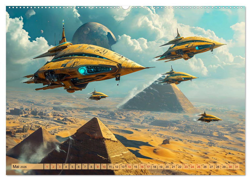 Ägyptische Prä-Astronautik - Science Fiction Götter im All (CALVENDO Wandkalender 2026)