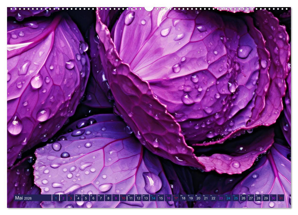 BLAU - Gemüse und Obst - Farbexplosion (CALVENDO Wandkalender 2026)