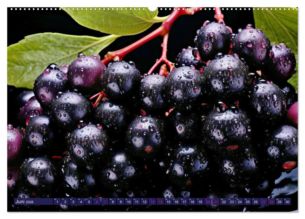 BLAU - Gemüse und Obst - Farbexplosion (CALVENDO Wandkalender 2026)