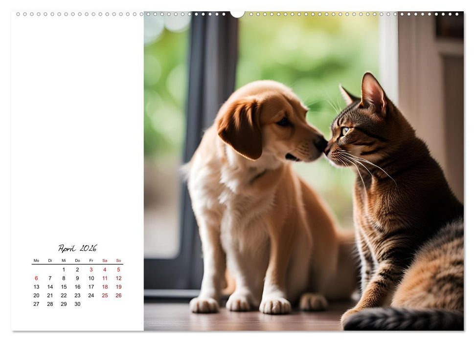 KI - Hund und Katz `des Menschen bester Freund (CALVENDO Premium Wandkalender 2026)