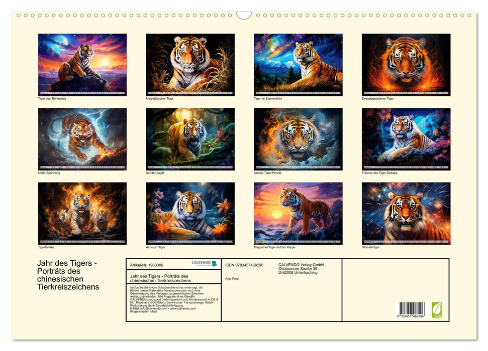 Jahr des Tigers - Porträts des chinesischen Tierkreiszeichens (CALVENDO Wandkalender 2026)