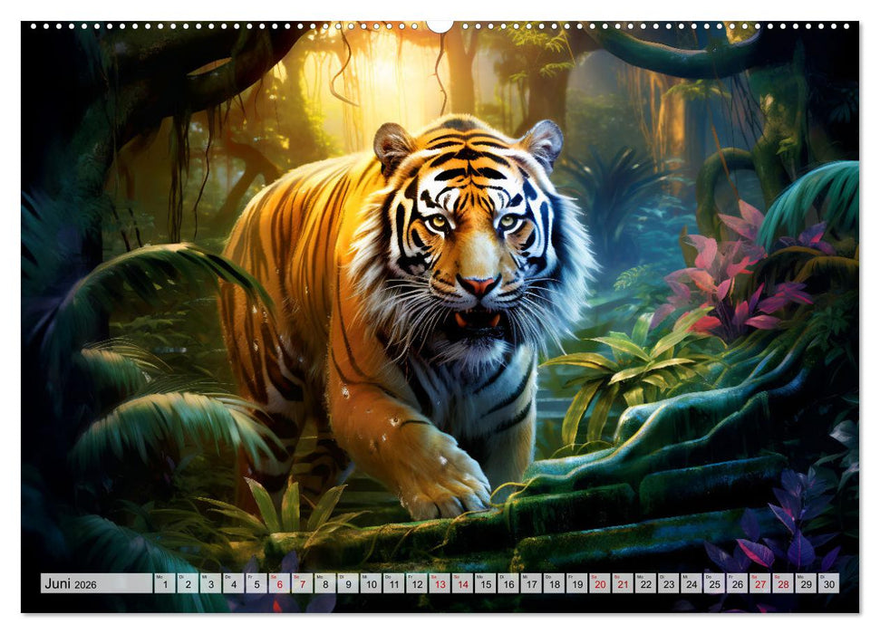 Jahr des Tigers - Porträts des chinesischen Tierkreiszeichens (CALVENDO Wandkalender 2026)
