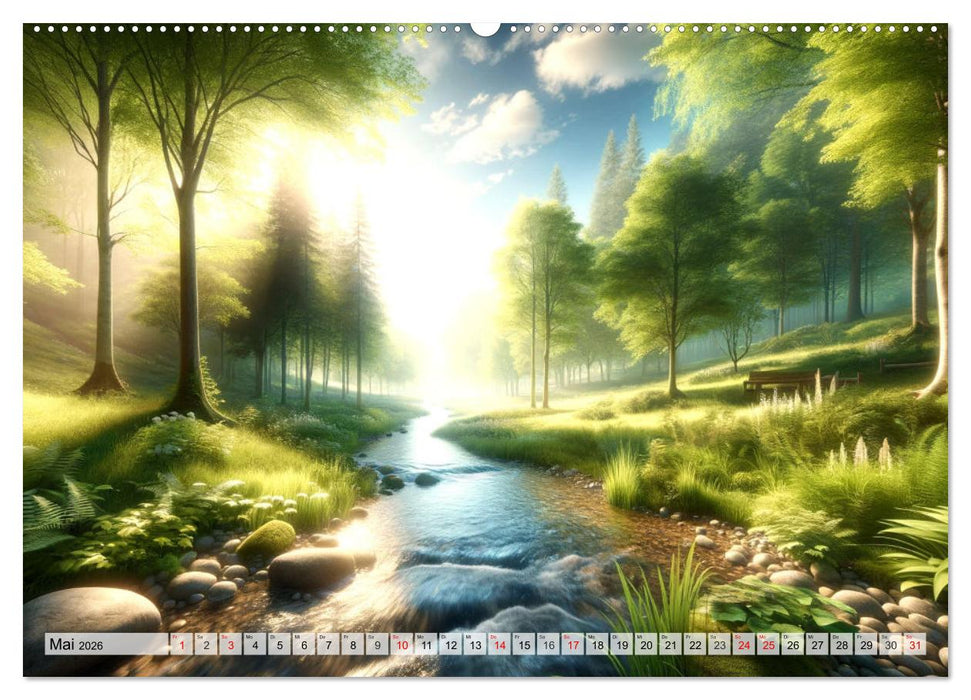 Momente der Ruhe - Beruhigende Ansichten für jeden Monat (CALVENDO Premium Wandkalender 2026)