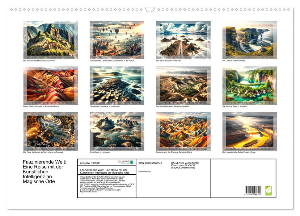 Faszinierende Welt: Eine Reise mit der Künstlichen Intelligenz an Magische Orte (CALVENDO Wandkalender 2026)